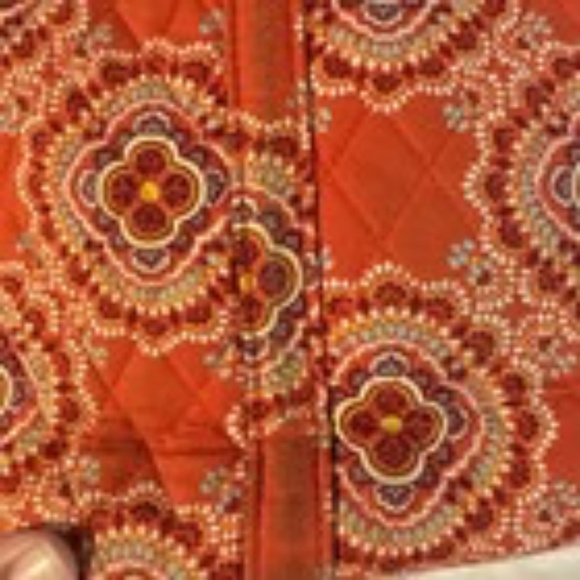 Vera Bradley Villager Tote & Wristlet Set Symphony in Hue Orange Floral Cotton - Picture 13 of 15